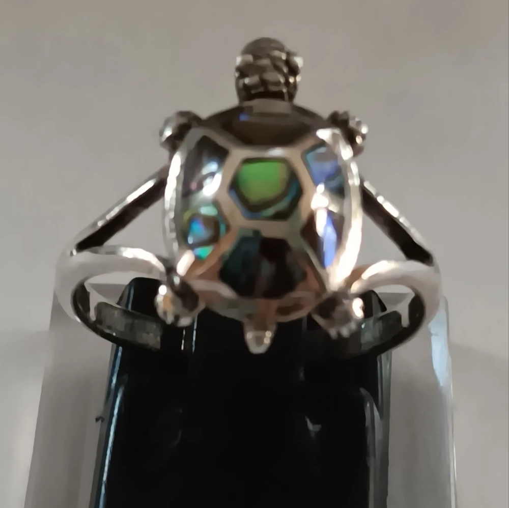 Ring Sterling Silver Turtle Abalone - image 6